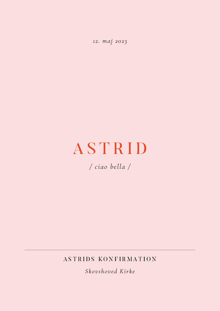 Invitationer - Astrid Konfirmation